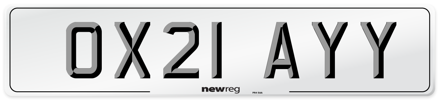 OX21 AYY Number Plate from New Reg